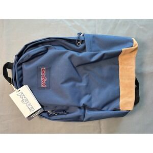 JanSport Right Pack Sleek Navy Blue Backpack Suede Bottom JS0A897X003 NWT 19L